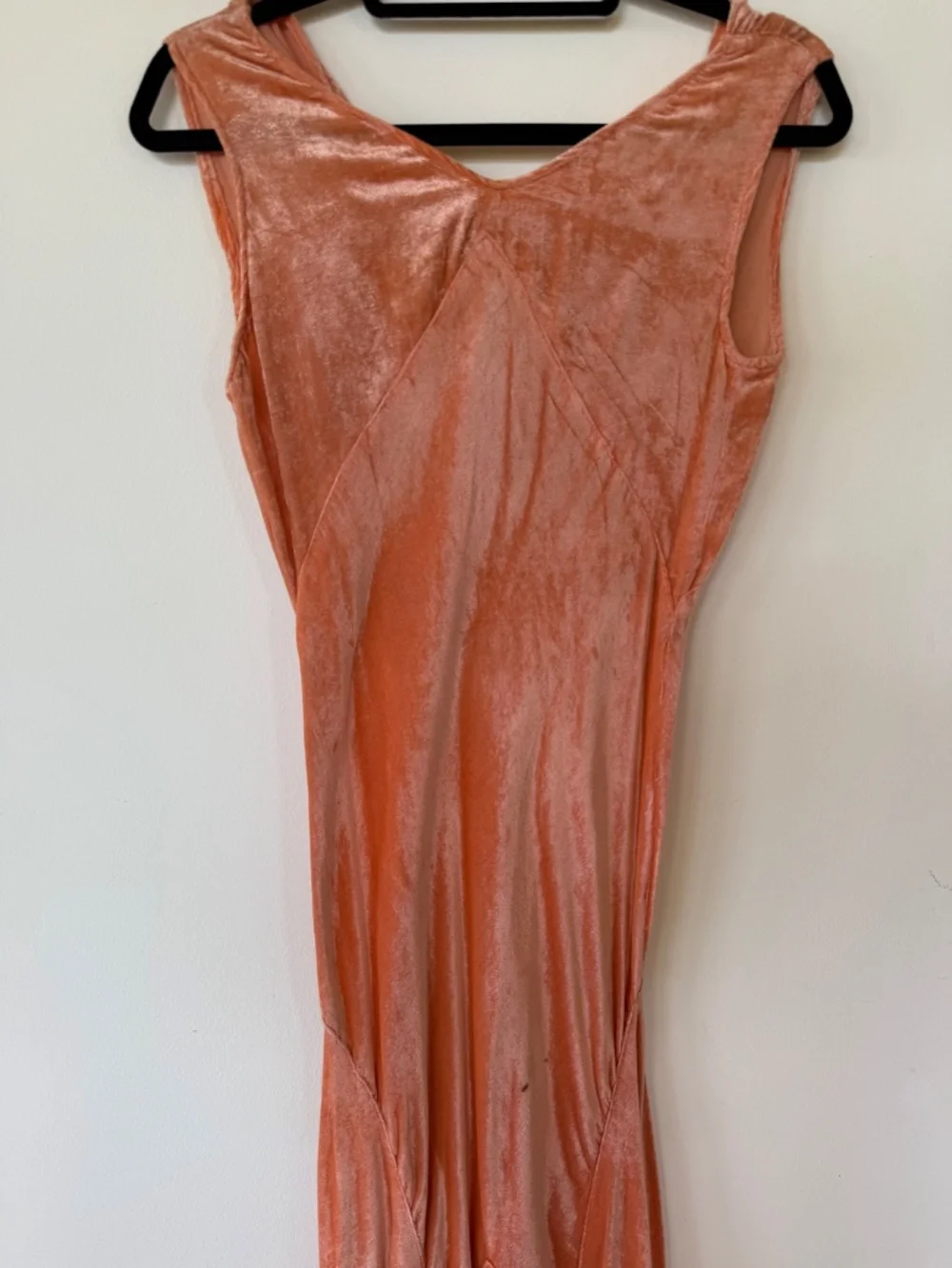 1930's Velvet Bias Cut Dress - Picture 5 of 10